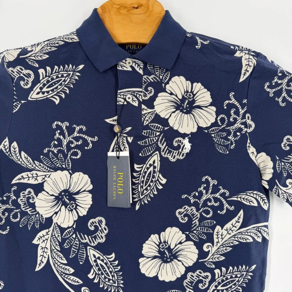 Polo Ralph Lauren Shirt Mens‎ Classic Fit Hibiscus Short Sleeve Cotton Small NWT